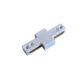 Empalme recto cuadrado carril monofásico blanco