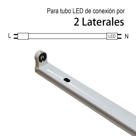 Soporte 60 cm 2L para tubo LED T8 de conexión 2 lados