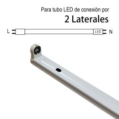 Soporte 120cm 2L para tubo LED T8 de conexión 2 lados