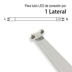Soporte para dos tubos LED 150cm de conexión 1 lateral