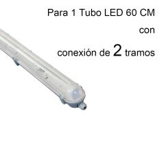 Pantalla estanca 60cm para 1 tubo LED de conexión dos lados