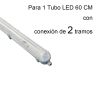 Pantalla estanca 60cm para 1 tubo LED de conexión dos lados