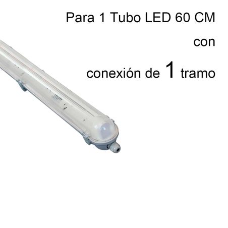 Pantalla estanca 60CM para 1 tubo LED de conexion un lado