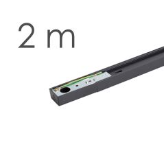 Carril monofásico F22 2m Negro reforzado