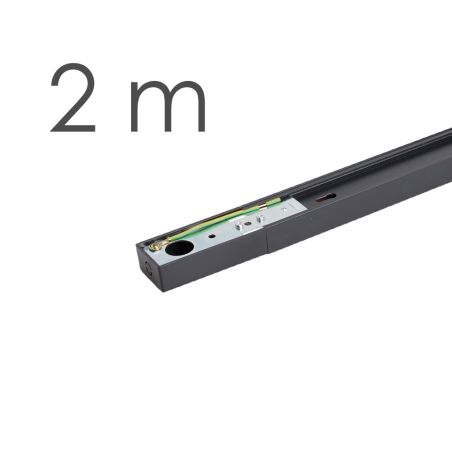 Carril monofásico F22 2m Negro reforzado