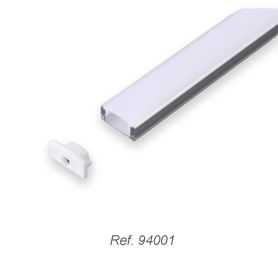 Perfil aluminio superficial 17x7mm Blanco para tiras LED