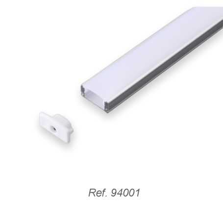 Perfil aluminio superficial 17x7mm Blanco para tiras LED