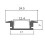 Perfil aluminio empotrable 17x7mm Blanco para tiras LED