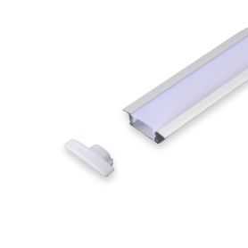 Perfil aluminio empotrable 17x7mm Blanco para tiras LED