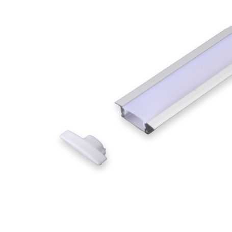Perfil aluminio empotrable 17x7mm Blanco para tiras LED