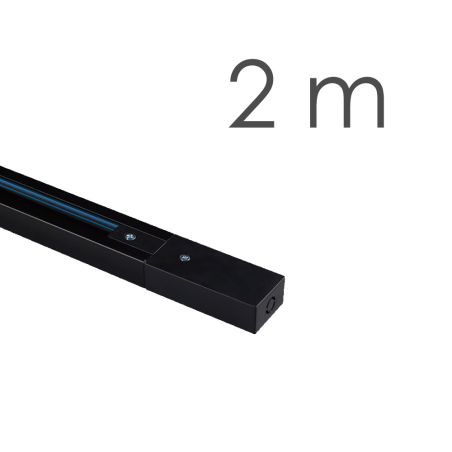 Carril monofásico F18 2m reforzado Negro
