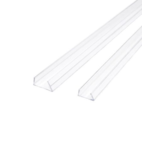 Perfil plástico transparente para sujetar tira LED