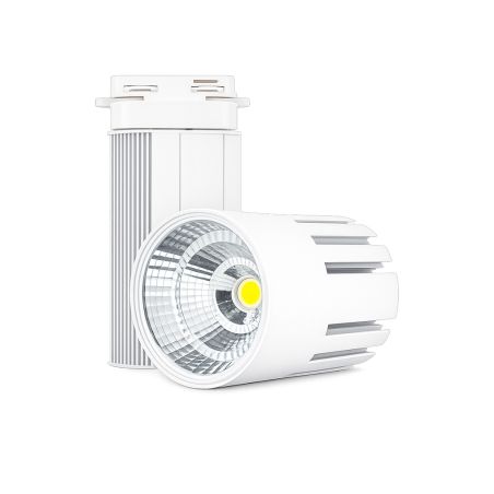 Foco carril monofásico 30W aluminio blanco alto rendimiento