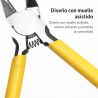 Alicate de corte de precisión para cable fino con muelle de retorno y mango antideslizante