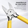 Alicate de corte de precisión para cable fino con muelle de retorno y mango antideslizante