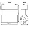 Foco LED 30W-40W PARMA blanco para carril monofásico 4CCT 60º