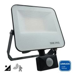 Foco Proyector LED 50W AURORA - Chip Lumileds 140Lm/W - Sensor Movimiento PIR