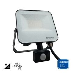 Foco Proyector LED 30W AURORA - Chip Lumileds 140Lm/W - Sensor Movimiento PIR