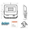 Foco Proyector LED 10W - ACTION PRO - OSRAM CHIP DURIS E2835