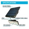 Aplique Solar LED Desmontable - 1000Lm - Sensor de presencia PIR - 4000K