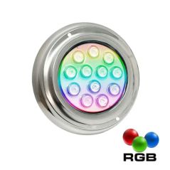 Lámpara LED RGB Sumergible 12W - DC12V - IP68 - Acero Inoxidable 316