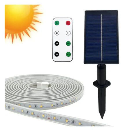 Kit Tira LED Solar Para Exterior 5m 2700K IP66