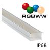 Regleta IP68 Luminaria LED Lineal - Empotrable -RGB+WW - BERLIN XL ANONIZADO PLATA - 24V.
