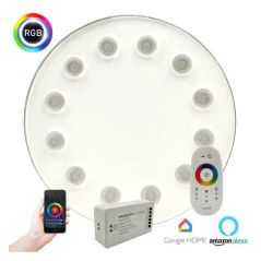 Pack Bombilla LED RGB Sumergible 36W PAR56 - DC12V - IP68 - Acero316 - IK10 + CONTROLADORA + MANDO CONTROL REMOTO - Piscina
