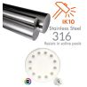 Pack Bombilla LED RGB Sumergible 36W PAR56 - DC12V - IP68 - Acero316 - IK10 + CONTROLADORA + MANDO CONTROL REMOTO - Piscina