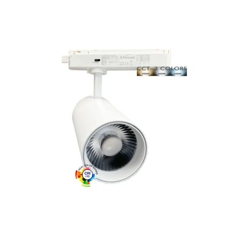 Foco LED 40W - 34W NEW MAYA Blanco Carril Monofásico - CCT - CRI+92 - UGR13 - 120Lm/W